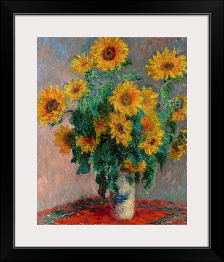 Bouquet of Sunflowers, 1881, oil on canvas.  By Claude Monet (1840-1926).