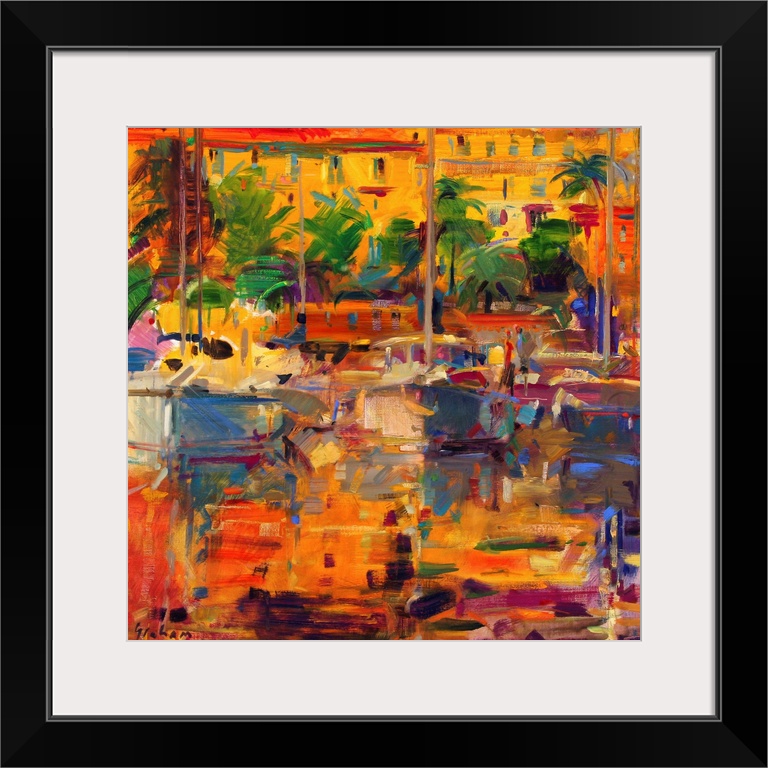 Cote d'Azur Reflections, originally oil on canvas.