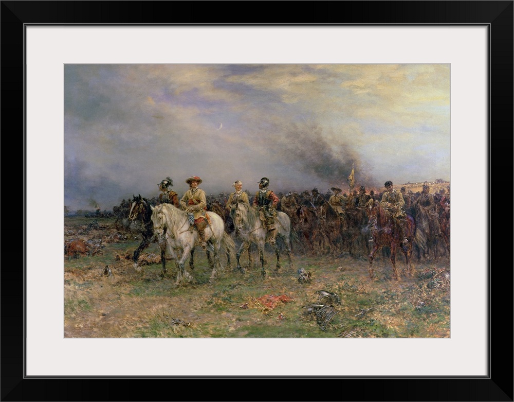 Cromwell after the Battle of Marston Moor (oil on canvas) by Crofts, Ernest (1847-1911)
