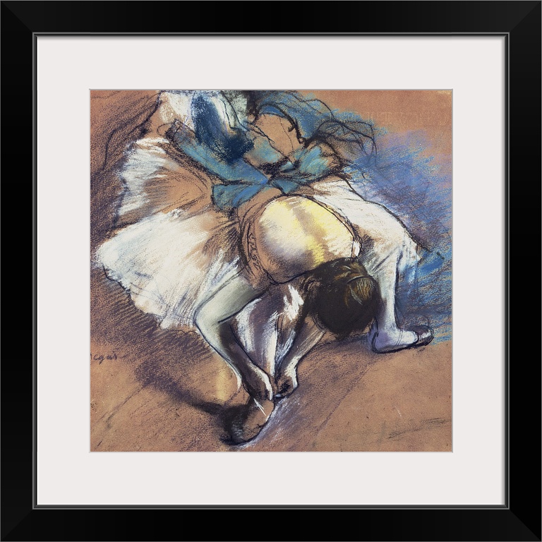 Dancer Fastening her Pump, c.1880-85 (pastel and black chalk on buff paper)