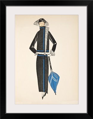Day dress, from a Collection of Fashion Plates, 1922 (pochoir print)