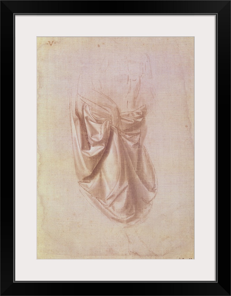 XIR161991 Drapery study (gouache on canvas) by Vinci, Leonardo da (1452-1519); Musee des Beaux-Arts, Rennes, France; Girau...