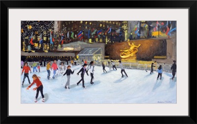 Evening,Rockerfeller Ice Rink,New York, (oil on canvas)