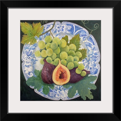 Figs And Grapes On A Plate
