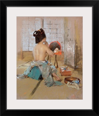 Geisha at her Toilet (pastel on paper laid down on board)
