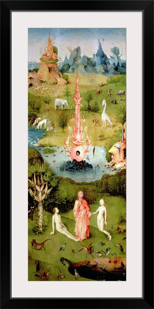 XIR37912 The Garden of Earthly Delights: The Garden of Eden, left wing of triptych, c.1500 (oil on panel)  by Bosch, Hiero...