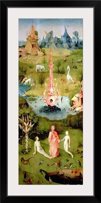 he Garden of Earthly Delights: The Garden of Eden, left wing of triptych,