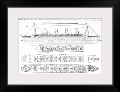 Inquiry into the Loss of the Titanic: Cross sections of the ship