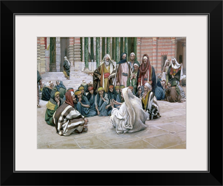 Jesus Speaking in the Treasury, illustration for 'The Life of Christ', c.1886-96 (gouache on paperboard) by Tissot, James ...