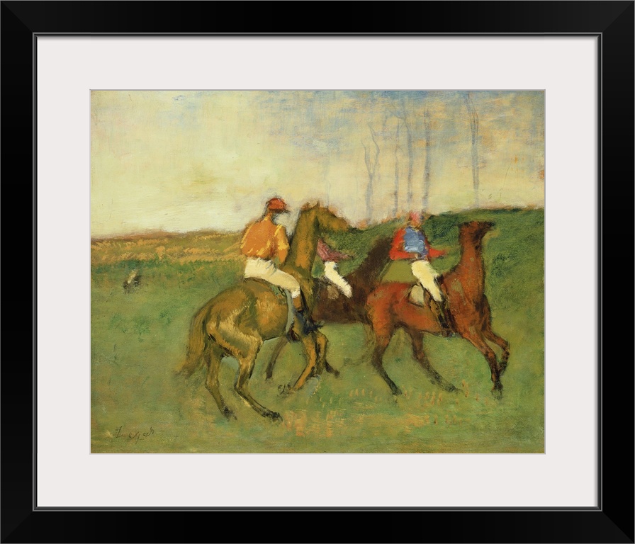 Jockeys And Race Horses, 1890-95 (Originally oil on panel)