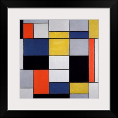 Large Composition With Black, Red, Grey, Yellow And Blue
