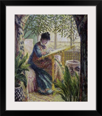 Madame Monet Embroidering (Camille Au Metier), 1875