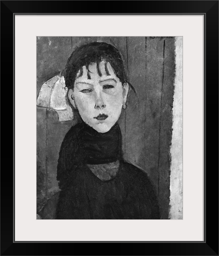 XIR267175 Marie, young woman of the people (oil on canvas) (b/w photo) by Modigliani, Amedeo (1884-1920); Private Collecti...