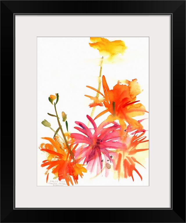 Contemporary floral watercolor painting.