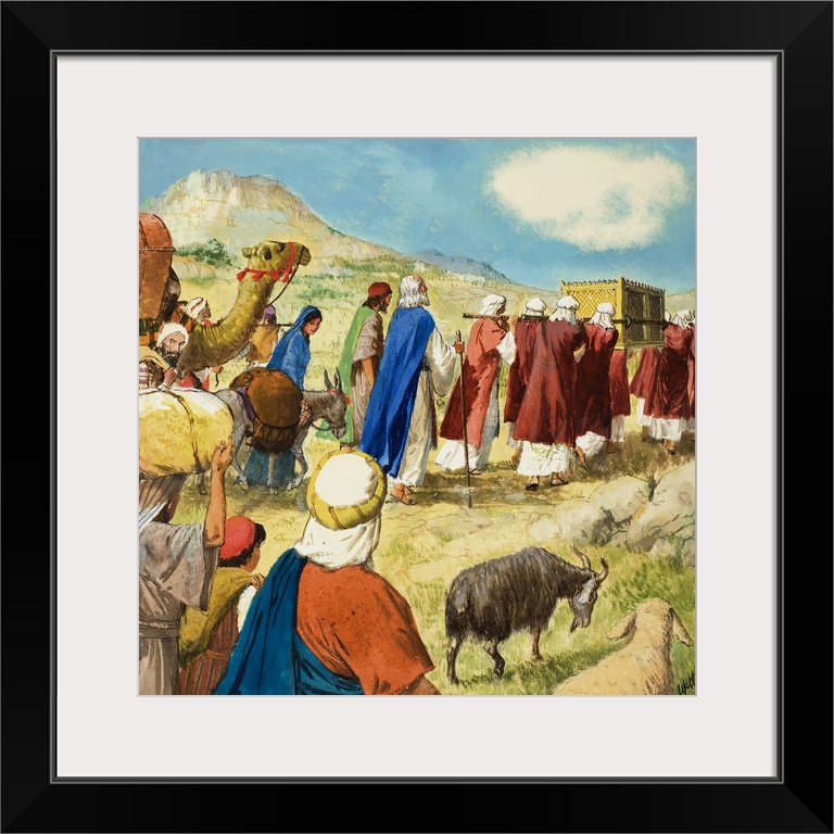 Moses in the Wilderness, retold from The Bible, in Exodus Chapters 15-40. Original artwork for illustration on page 9 of T...
