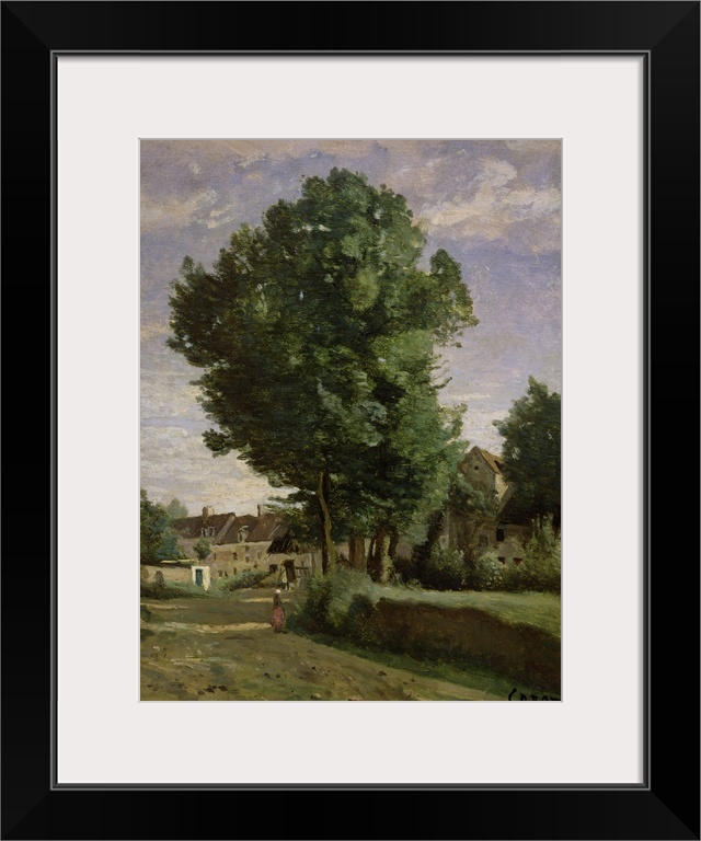 XIR71561 Outskirts of a village near Beauvais, c.1850 (oil on canvas)  by Corot, Jean Baptiste Camille (1796-1875); 40x30 ...