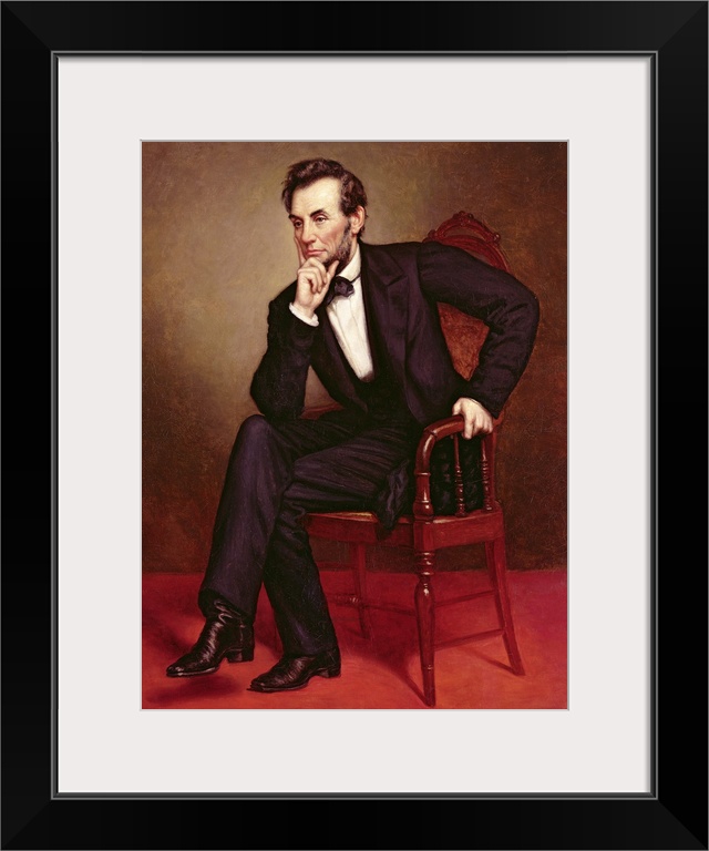 XBP228830 Portrait of Abraham Lincoln (oil on canvas)  by Healy, George Peter Alexander (1808-94); National Portrait Galle...