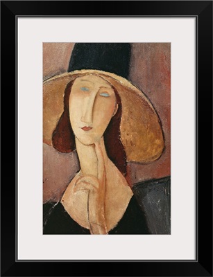 Portrait of Jeanne Hebuterne in a large hat, c.1918-19
