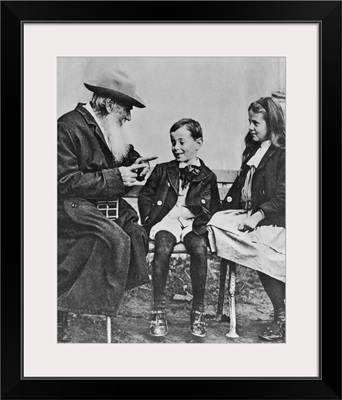 Portrait of Lev Nikolaevich Tolstoy (1828-1910) with his Grandchildren
