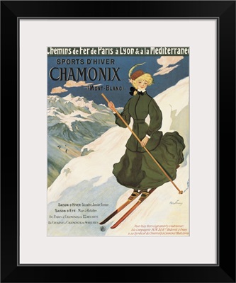 Poster advertising SNCF routes to Chamonix, 1910