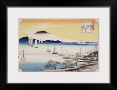 Returning Sails at Yabase, from the series, 8 views of Omi, c.1834