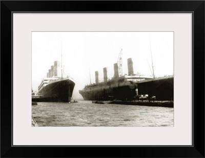 RMS Titanic being moved out of drydock, March 6, 1912