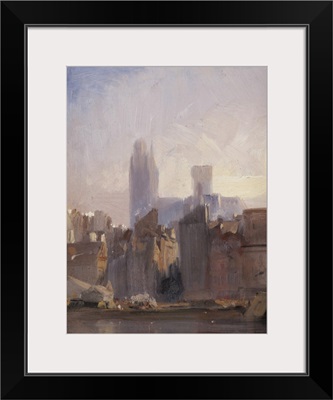 Rouen Cathedral, Sunrise, 1825 (oil on millboard)
