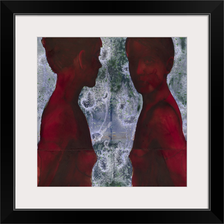 Contemporary watercolor painting of two female figures.