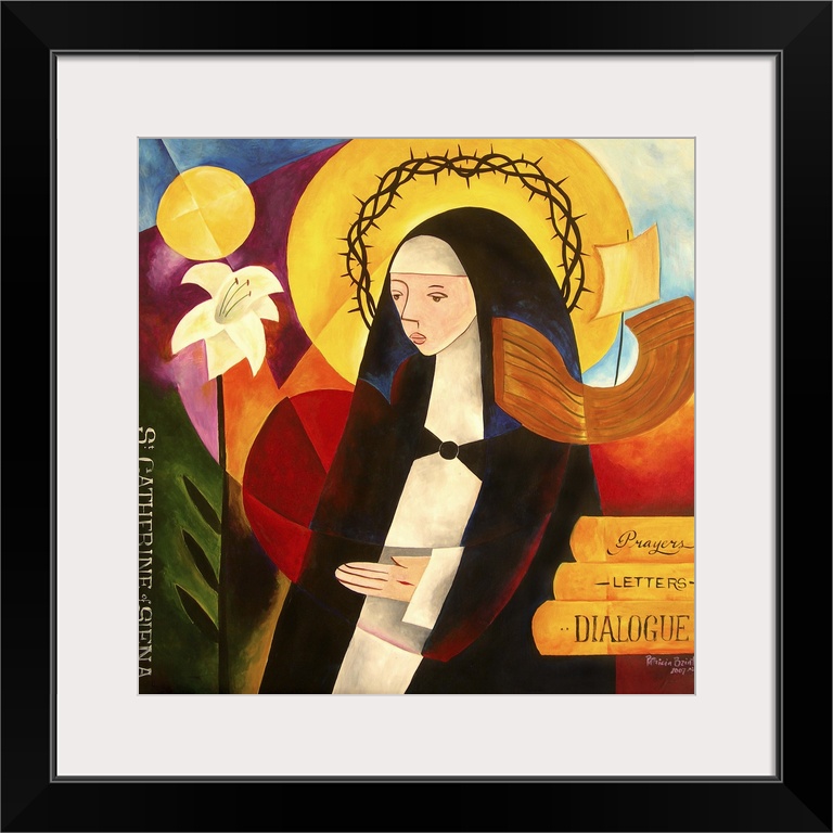 Contemporary religious themed painting of St. Catherine.