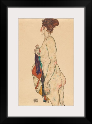 Standing Nude With A Patterned Robe, 1917