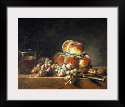 Still Life of Peaches, Nuts, Grapes and a Glass of Wine, 1758