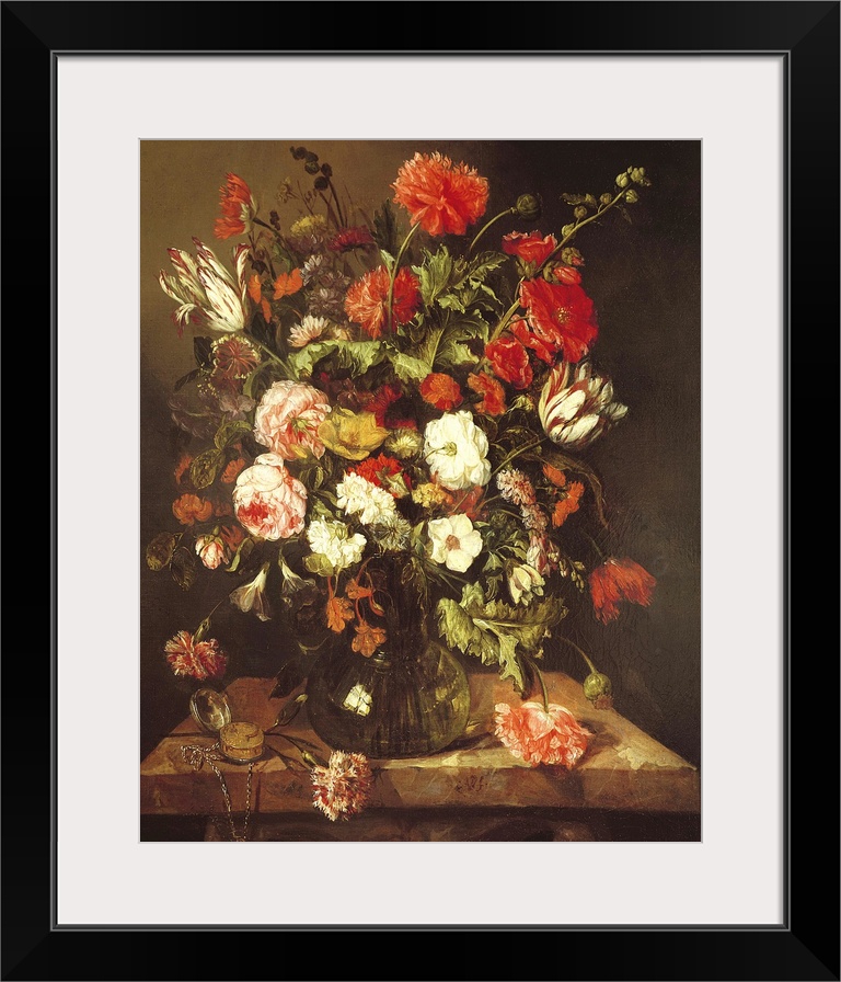 BAL7148 Still Life with Flowers (oil on canvas)  by Beyeren, Abraham Hendricksz van (1620/1-91); Mauritshuis, The Hague, T...