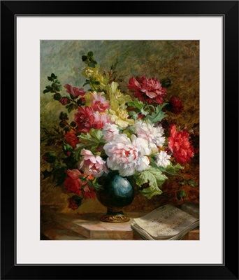 Still life with flowers and sheet music