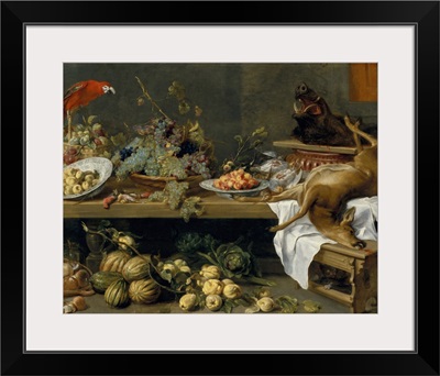 Still life with fruit, vegetables and dead game, 1635 (oil on canvas)