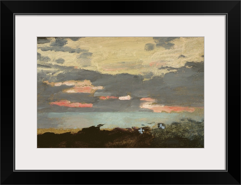 Sunset, Saco Bay, oil on canvas.  By Winslow Homer (1836-1910).