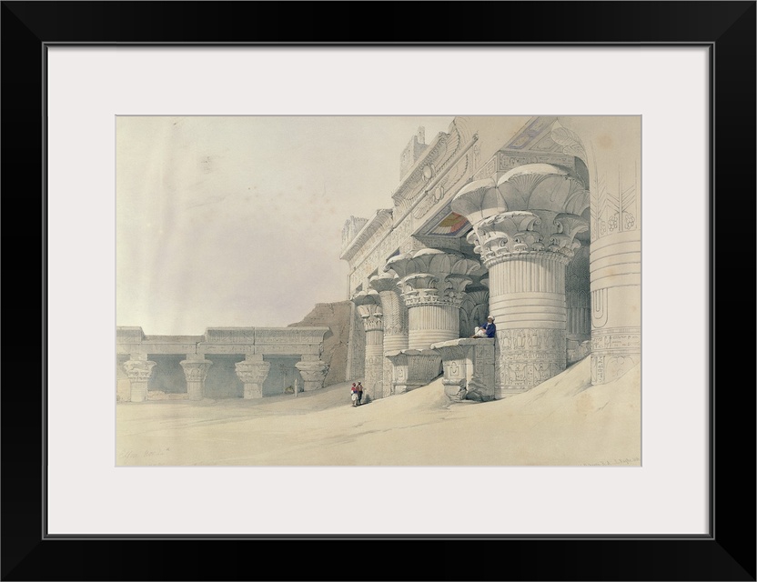 Temple of Horus, Edfu, from 'Egypt and Nubia', engraved by Louis Haghe (1806-85) published in London, 1838 (colour litho) ...