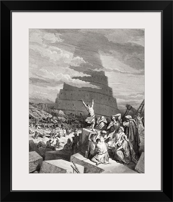The Confusion of Tongues, Genesis 11:7-9, illustration from Dore's The Holy Bible