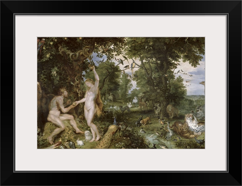 BAL7152 The Garden of Eden with the Fall of Man, c.1615 (oil on panel)  by Brueghel, Jan (1568-1625) & Rubens, P.P. (1577-...