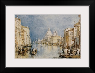 The Grand Canal, Venice, with gondolas and figures in the foreground, c.1818