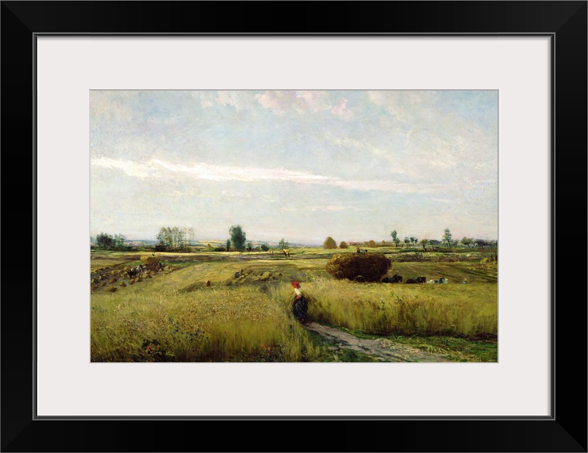 XIR34820 The Harvest, 1851 (oil on canvas)  by Daubigny, Charles Francois (1817-78); 135x196 cm; Musee d'Orsay, Paris, Fra...