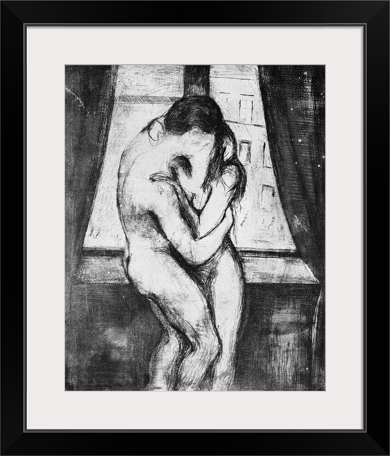 The Kiss, 1895, by Edvard Munch (1863-1944), originally etching, drypoint, aquatint, Norway, 20th century