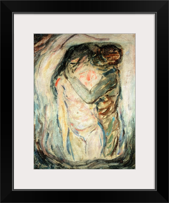 The Kiss, c.1910 (originally oil on canvas) by Munch, Edvard (1863-1944)