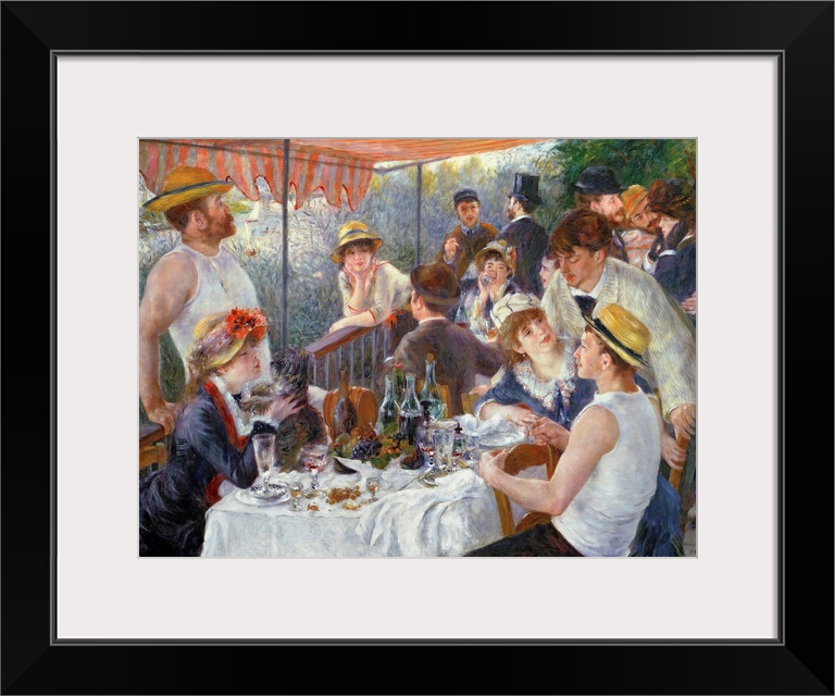 Huge classic canvas art showcases a group of sophisticated people wearing a variety of hats, suits and dresses while they ...