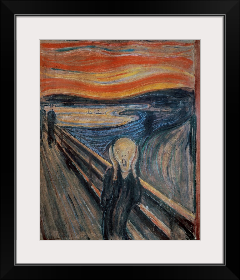 The Scream, 1893 (originally oil, tempera and pastel on cardboard) by Munch, Edvard (1863-1944)