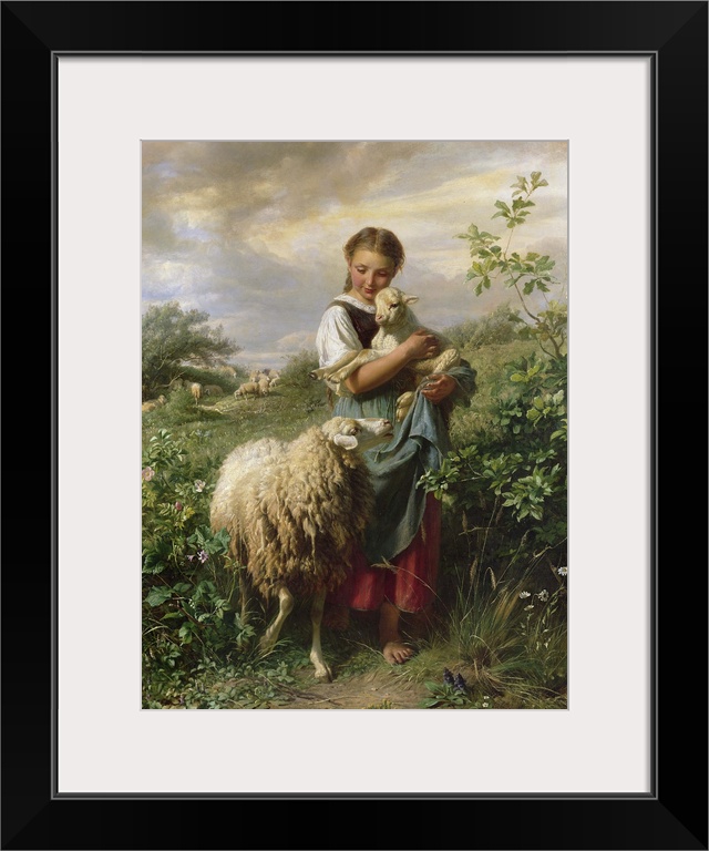 CH35082 The Shepherdess, 1866 by Hofner, Johann Baptist (1832-1913); Private Collection; Photo .... Christie's Images; Ger...