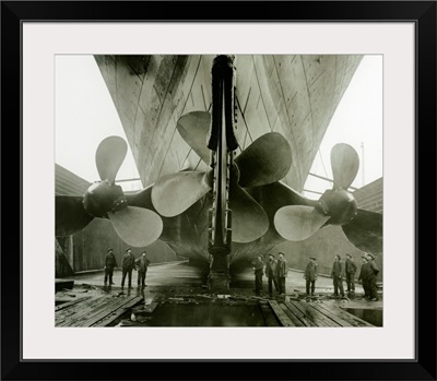 The Titanic's propellers in the Thompson Graving Dock of Harland