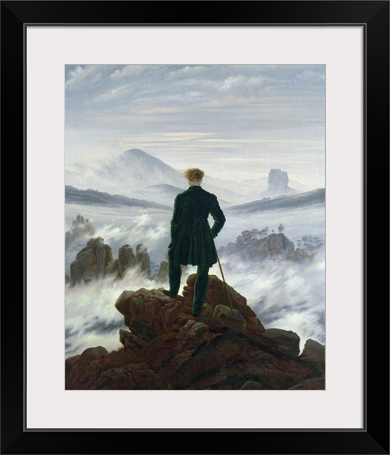 The Wanderer above the Sea of Fog, 1818 (originally oil on canvas) by Friedrich, Caspar David (1774-1840).