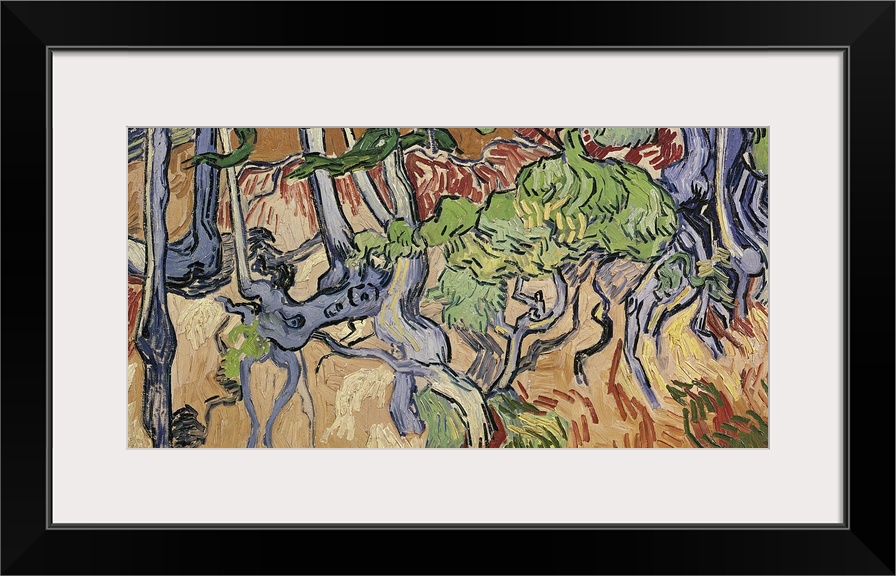 Painting by Vincent Van Gogh or tree roots in the ground.