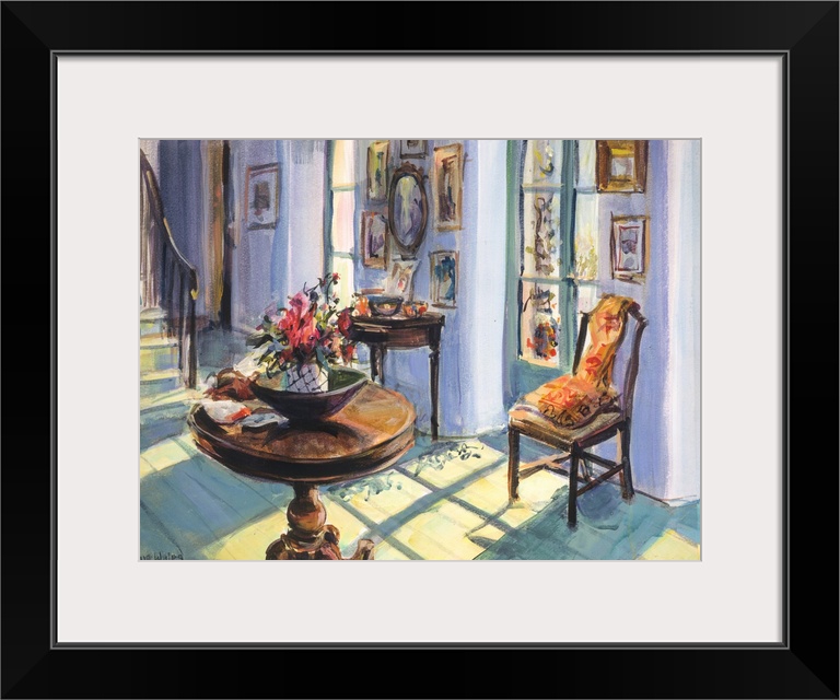 Vanessa's Sunlit Hall, 1995, gouache on card.  By Sue Wales.