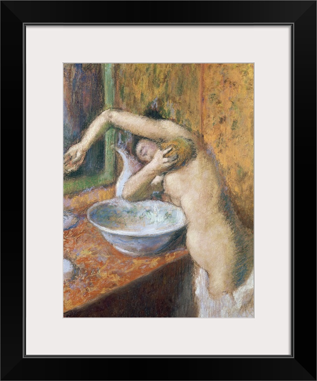 Woman washing herself (pastel) by Degas, Edgar (1834-1917)